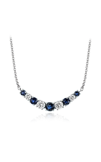 A white gold sapphire and diamond necklace