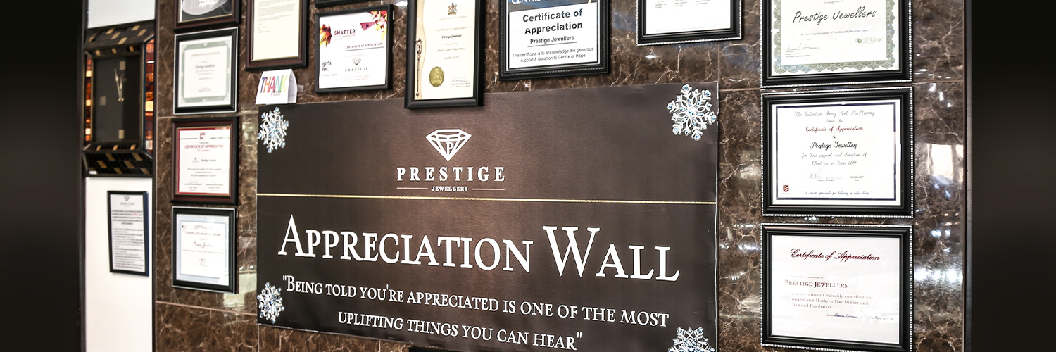 Prestige Jewellers Appreciation Wall