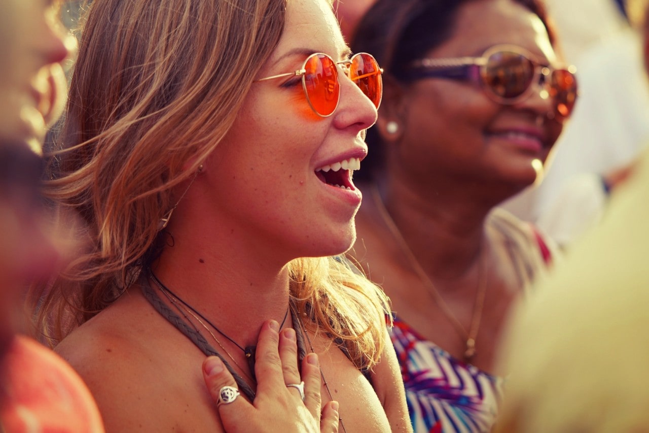 A stylish woman at a summer music festival