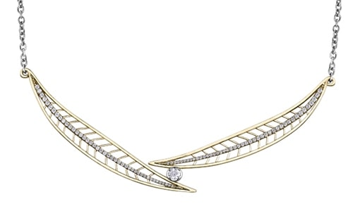 A diamond leaf pendant from Maple Leaf Diamonds
