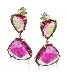 A pair of tourmaline drop earrings from Zeghani