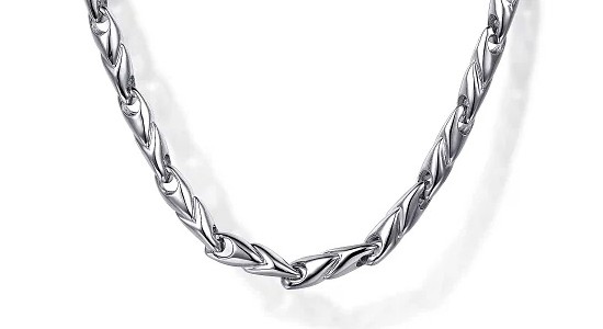 A sterling silver chain necklace from Gabriel & Co., available at Prestige Jewellers.