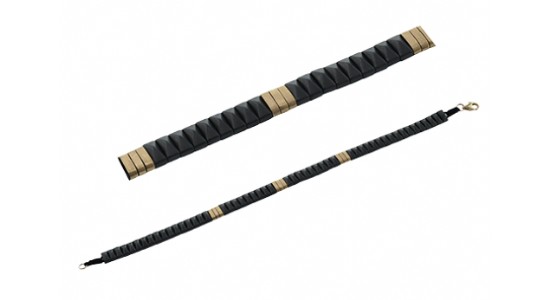 A black and rose gold men’s bracelet from Zeghani, available at Prestige Jewellers.