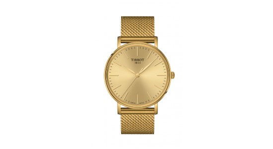 A monochromatic yellow gold Tissot men’s watch, available at Prestige Jewellers.